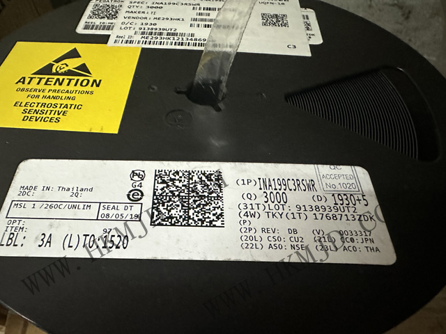 原裝出售TI INA199C3RSWR 26V，雙向電流感應(yīng)放大器 10-UQFN -40 至 125